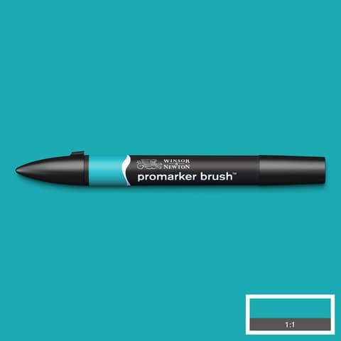 Pennarelli Winsor&Newton Promarker Brush doppia punta scalpello-pennello - turquoise C247 - 0204654